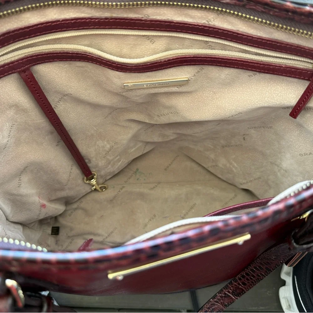 Brahmin Asher Tote Malbec Medium Embossed Croc Trim - Picture 13 of 16